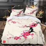 Housse de couette x fille garcon d fleurs de cerisier parure de lit personne style japonais douce microfibre ...