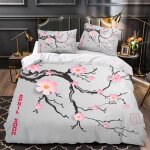 Housse de couette x fille garcon d fleurs de cerisier parure de lit personne style japonais douce microfibre ...