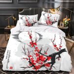 Housse de couette x fille garcon d fleurs de peinture chinoise parure de lit personne patron de prune ...