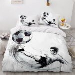 Housse de couette x fille garcon d football parure de lit personne football manga douce microfibre literie ...