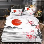 Housse de couette x fille garcon d japon parure de lit personne fleurs de cerisier douce microfibre literie ...