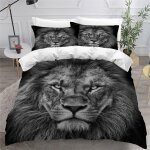 Housse de couette x fille garcon d lion parure de lit personne animaux sauvages douce microfibre literie ...