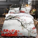 Housse de couette x fille garcon d montagne enneig��e parure de lit personne brouillard d'automne douce ...
