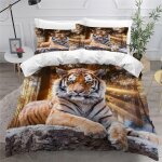 Housse de couette x fille garcon d tigre parure de lit personne animaux sauvages douce microfibre literie ...