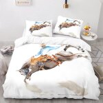 Housse de couette x fille polyester coton parure lit anti - allergique peinture de cheval housse couette ...