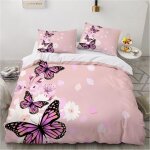 Housse de couette x fleur de papillon, d imprim��e microfibre parure de lit fleur de papillon housse ...