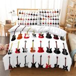 Housse de couette x guitare rock, d imprim��e microfibre parure de lit guitare rock housse de couettes ...