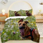 Housse de couette x l'herbe verte, chien parure de lit personnes microfibre doux respiran housse couette ...