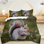 Housse de couette x l'herbe verte, ��cureuil brun parure de lit personnes microfibre doux respiran housse ...
