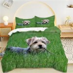 Housse de couette x l'herbe verte, schnauzer parure de lit personnes microfibre doux respiran housse ...