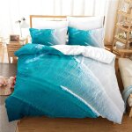 Housse de couette x ��t�� de la mer bleue microfibre parure de lit pour personnes avec fermeture ��clair ...