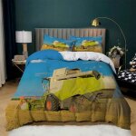 Housse de couette x moissonneuse, d imprim��e microfibre parure de lit moissonneuse housse de couettes ...