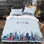 Housse de couette x new york, microfibre d imprim��e new york parure de lit, x housse de couettes avec ...