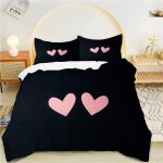 Housse de couette x noir, comme parure de lit personnes microfibre doux respiran housse couette avec ...