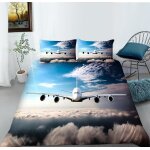 Housse de couette x nuages ??d'avion parure de lit en microfibre avec fermeture ��clair, housse couette ...