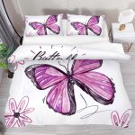 Housse de couette x papillon, d imprim��e microfibre parure de lit papillon housse de couettes personne ...