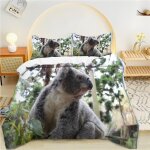 Housse de couette x plantes vertes, koala parure de lit personnes microfibre doux respiran housse couette ...