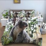 Housse de couette x plantes vertes, koala parure de lit personnes microfibre doux respiran housse couette ...