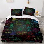 Housse de couette x polyester coton parure lit impression d formule housse couette x cm avec deux taies ...