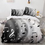 Housse de couette x polyester coton parure de lit impression d musique housse de couette x cm avec deux ...