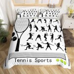 Housse de couette x sports de tennis, microfibre d imprim��e sports de tennis parure de lit, x housse ...