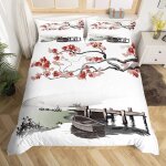 Housse de couette x style japonais, d imprim��e microfibre parure de lit style japonais housse de couettes ...