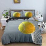 Housse de couette x tennis gris parure de lit en microfibre avec fermeture ��clair, housse couette + ...