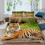 Housse de couette x tigre du bengale faune parure de lit personne enfant impression d motif ultra doux ...