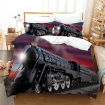 Housse de couette x train �� vapeur noir, parure de lit pi��ces avec hypoallerg��nique housse de couette ...