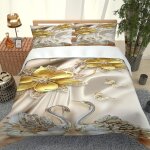 Housse de couette xcm bebe d imprim�� papillon fleur d'or pi��ces parure de lit en microfibre, parure ...