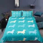 Housse de couette xcm chien animal bleu d imprim�� ensemble de literie pi��ces ultra douce confortable ...