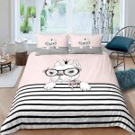 Housse de couette xcm chien animal rose d imprim�� ensemble de literie pi��ces ultra douce confortable ...