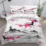 Housse de couette xcm enfant ado fleurs de cerisier parure de lit d japon ensemble de literie personnes ...