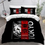 Housse de couette xcm enfant ado tokyo parure de lit d japon ensemble de literie personnes avec fermeture ...