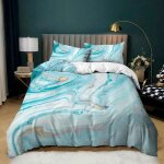 Housse de couette xcm d imprim�� bleu blanc floraison parure de lit ensemble de literie pi��ces ultra ...