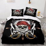 Housse de couette xcm d imprim�� crane de pirate parure de lit ensemble de literie pi��ces ultra douce ...