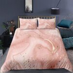 Housse de couette xcm marbre dor�� rose d imprim�� ensemble de literie pi��ces ultra douce confortable ...