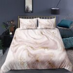 Housse de couette xcm marbre dor�� rose d imprim�� ensemble de literie pi��ces ultra douce confortable ...