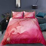 Housse de couette xcm marbre dor�� rouge d imprim�� ensemble de literie pi��ces ultra douce confortable ...
