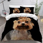 Housse de couette yorkshire terrier x imprim�� d chien de compagnie parure de lit personnes hypoallergique ...