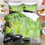 Housses de couettes zen x cm parure lit + x taies d'oreiller xcm microfibre parure de lit x personnes ...