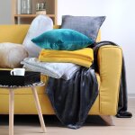 Housse de coussin douceur polyester marron brun 40x40 cm