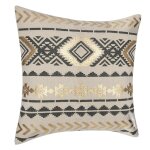 Housse de coussin ethnique et or