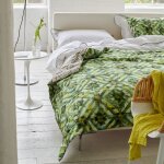 Housse de coussin imprim�e en coton vert for�t 60x60cm