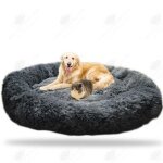 Htbe niche pour chien sommeil profond tapis de litire rond en peluche automne et hiver matelas pour ...