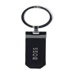 Hugo boss porte - cl�s noir en cuir pour femme et homme - classic grained keyring 244305