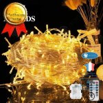 I� guirlande lumineuse 100 led a piles avec t�l�commande 10 m�tres blanc chaud modes d'�clairage etanche ...