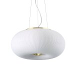 Ideal lux arizona - luminaire suspendu rond a 3 ampoules, blanc