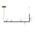 Ideal lux birds plafonnier suspension globe bar noir