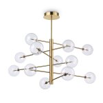 Ideal lux equinoxe - plafonnier a 12 ampoules a bras multiples, laiton antique